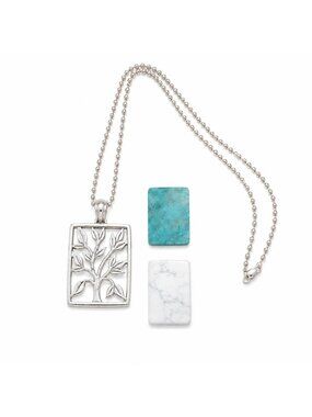 Retired Silpada Interchangeable Pendant Necklace Sterling Silver Turquoise